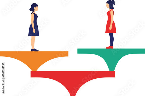 Gender equality balance and fairness concept flat vector