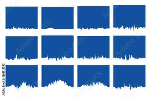 Collection of border shape for website design. Abstract banner header and separator.    Background section and frame template. Favy colorful decorative border for web design element. 
