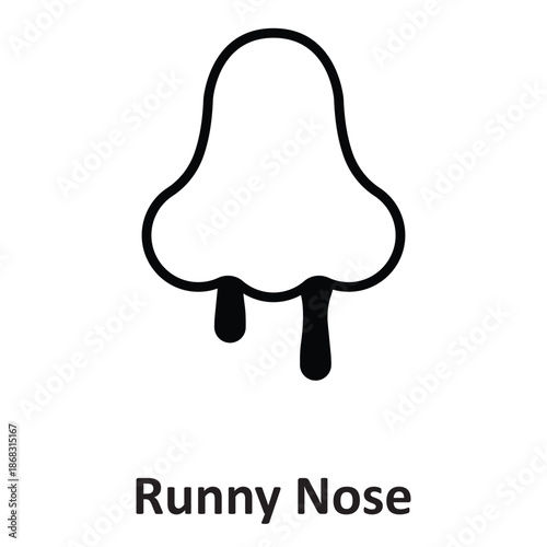 Runny Nose Vector Icon which can easily modify or edit