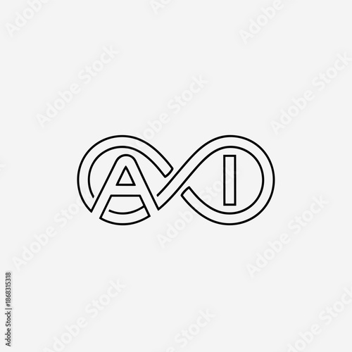 Line art logo depicting the letters A and I integrated into an infinity symbol, representing artificial intelligence.