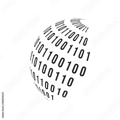 Modern binary Globe icon, binary Technology. Data solutions.