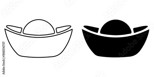 Chinese Gold Ingot Icons