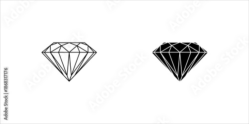 diamond icon set vector design template simple and clean, vector illustration on white background