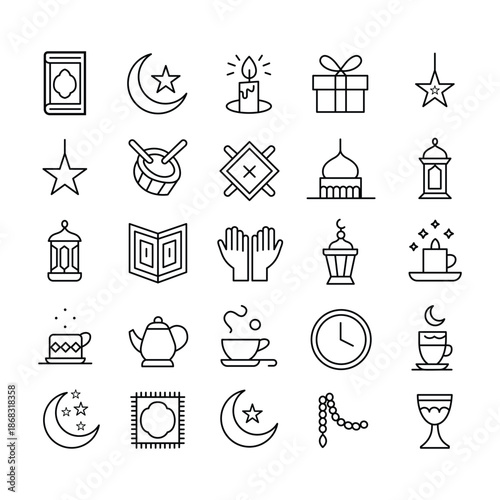 Collection of Ramadan and Islamic Holiday Icons
