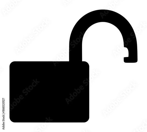 Unlocked Padlock - Minimalist Vector Illustration