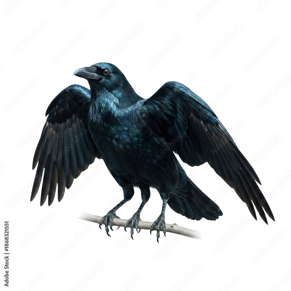 Fototapeta premium Yatagarasu three-legged crow isolated. Japanese sacred bird mythology concept.