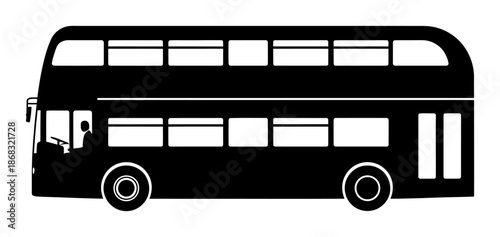 London Bus Silhouette - Minimalist Vector Illustration