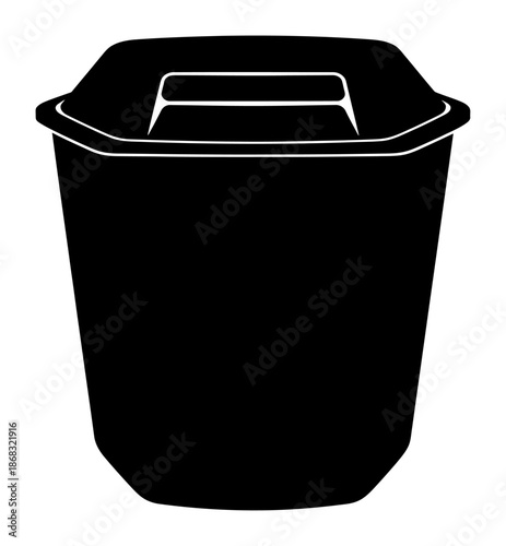 Compost Bin Vector - Minimalist Silhouette