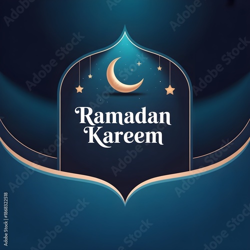 Elegant Blue Ramadan Kareem Banner