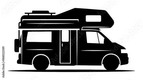 Camper Van Conversion - Minimalist Vector Silhouette