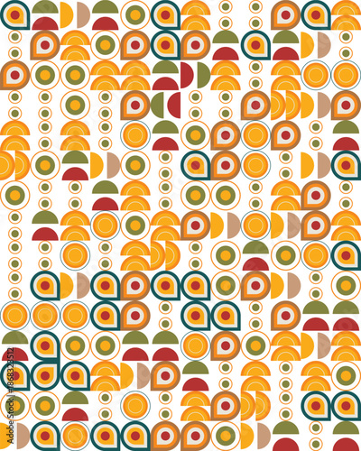 Organic Geometric Shapes in a Repeating Abstract Composition