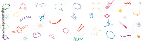 Hand draw colorful scribbles and doodles