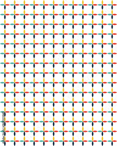Vibrant Geometric Interlocking Petal Pattern