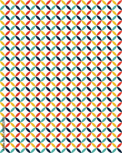 Colorful Retro Geometric Petal Pattern