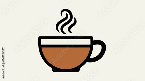 Steaming Hot Coffee Cup in Bright Studio Background