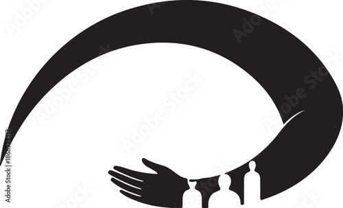 Protection and Care Silhouette Illustration