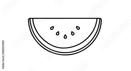 A Simple Line Art watermelon slice illustration