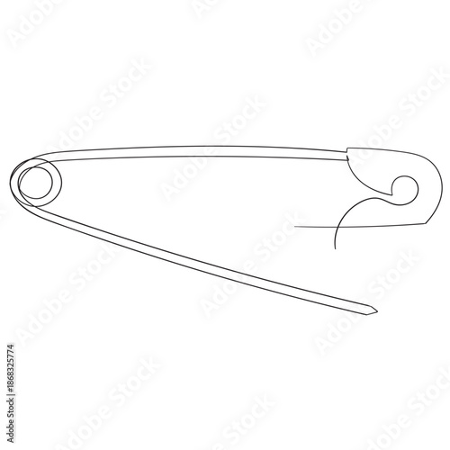 Safety Pin continuous line drawing for Art Illustration Logo
