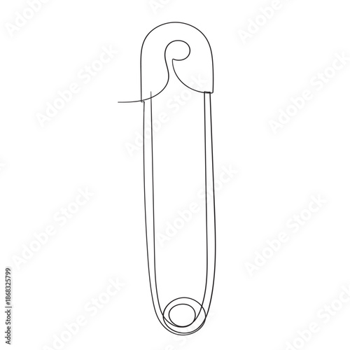 Safety Pin continuous line drawing for Art Illustration Logo