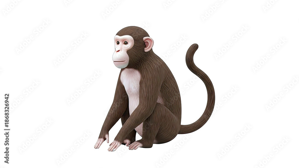 Obraz premium Brown Monkey Sitting