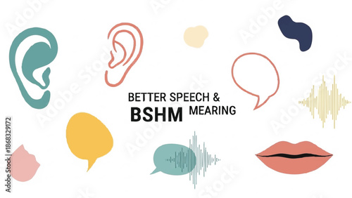 Better Speech and Hearing Month Awareness Icons.