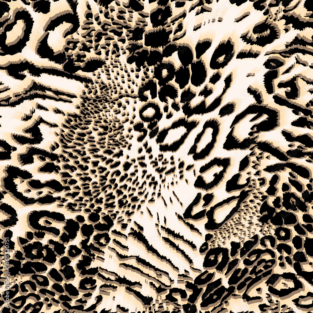 Fototapeta premium Illustration leopard pattern, textile animal print.
