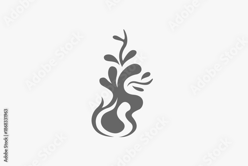 nut plant silhouette unique logo