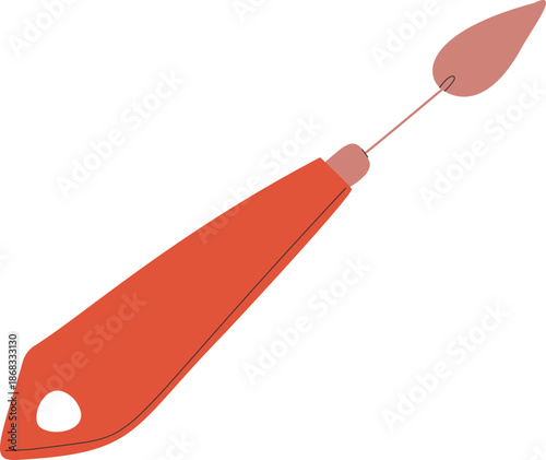 Tool spatula for oil and acrylic painting, flat vector icon of art equipment. Concept of DIY, hobby, creativity.