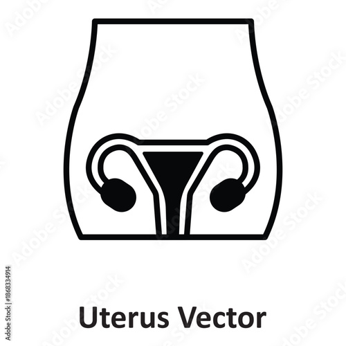 Uterus Vector Icon which can easily modify or edit