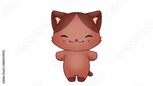 口パクするネコのアルファつきループアニメーション