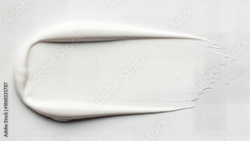 Smooth White Cosmetic Cream Smear Swatch on White Background