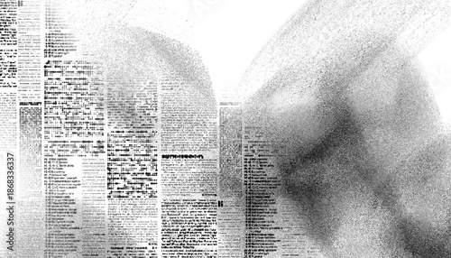 Overlay old black newspaper paper grunge vintage background. Grunge halftone style