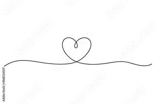 Eternal Embrace: A minimalist line drawing depicting an interwoven heart, symbolizing everlasting love and the interconnectedness of emotions.