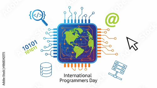 International Programmers Day celebrating global technology and coding innovation.