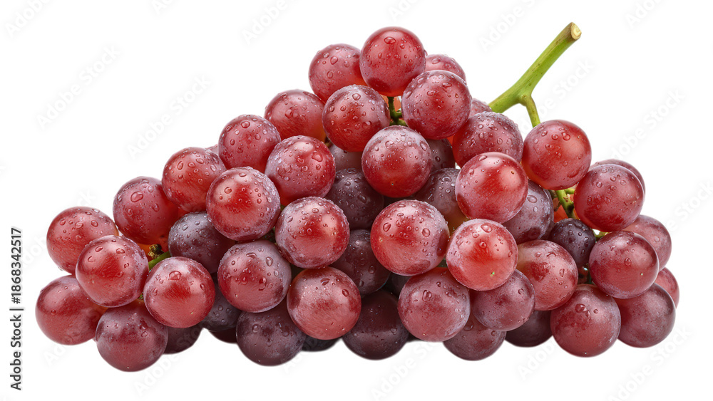 Fototapeta premium Fresh red grapes with water drops on a black background