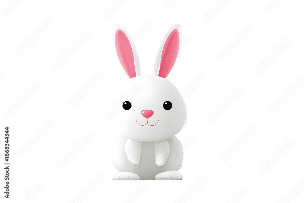 Fototapeta premium Simple white bunny illustration