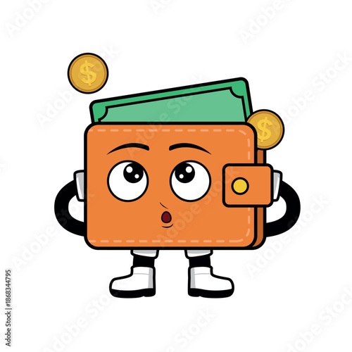 WALLET CARTOON WITH EXPRESSION ENTERTAIN