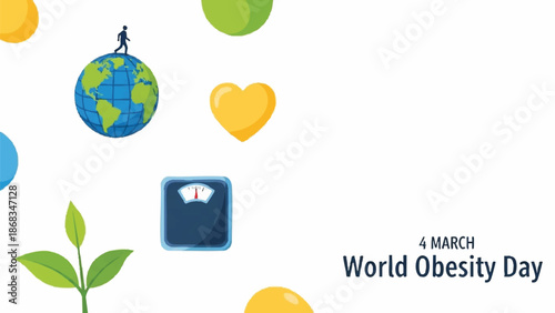 World Obesity Day awareness campaign with health icons.
