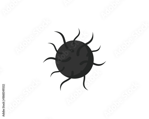 Virus icon. Silhouette virus illustration for medical, healthcare, biology, infection, pandemic and disease awareness isolated on white background