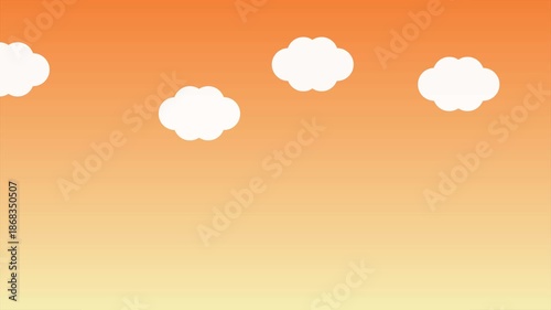雲が流れていく夕方の空のイラスト背景動画
