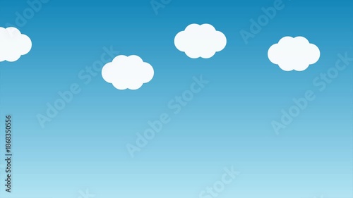 雲が流れていく青空のイラスト背景動画
