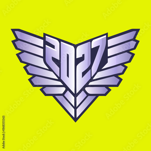 Futuristic winged symbol