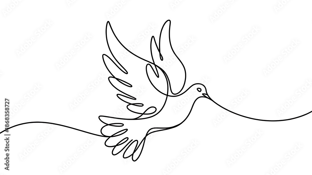 Obraz premium vector illustration of a dove