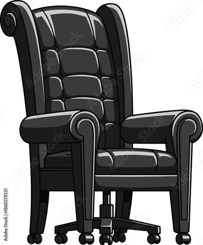 Black Leather Office Chair Design.