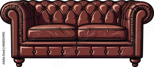 Brown Leather Chesterfield Sofa Furniture.