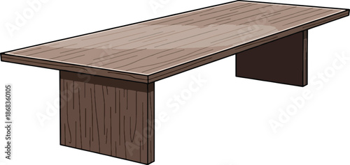 Brown Wooden Office Furniture Desk Table.