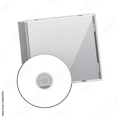 Blank CD disc with case isolated
