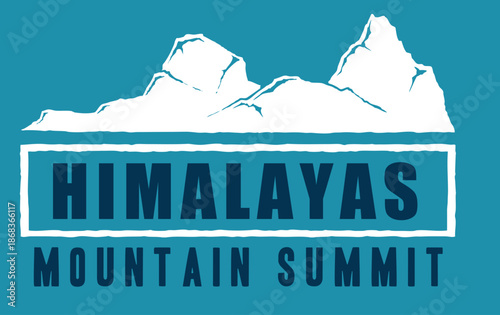 Himalayas Mountain Range Minimalist Nature Landscape Vector Design