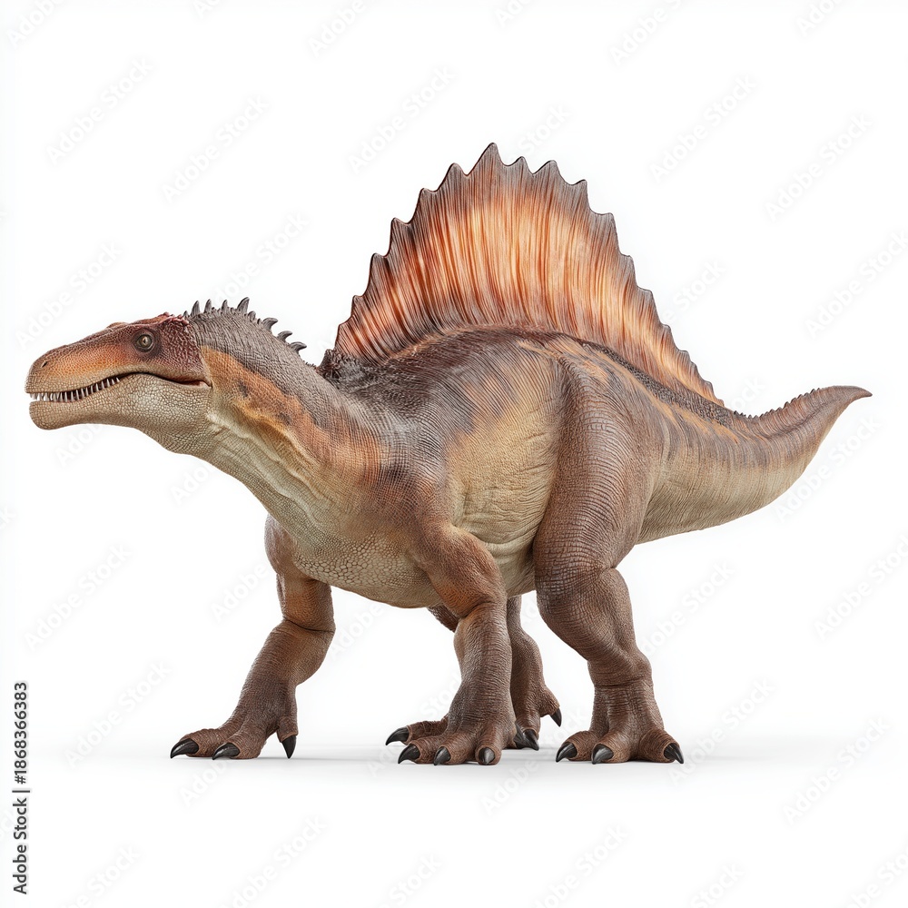 Fototapeta premium Realistic Spinosaurus aegyptiacus on white background