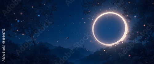 Calm Dark Blue Gradient with Circular Glow